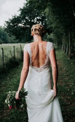 Ivory Chantilly Lace - Jocelyn -Elegance in Lace wedding dress using ivory chantilly lace jocelyn