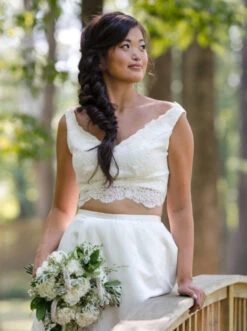 Ivory Corded Lace - Amelia -Elegance in Lace wedding dress using ivory corded lace amelia 1