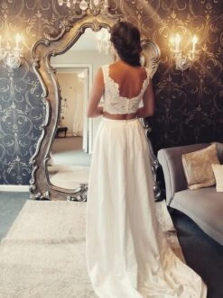 Ivory Corded Lace - Amelia -Elegance in Lace wedding dress using ivory corded lace amelia 2