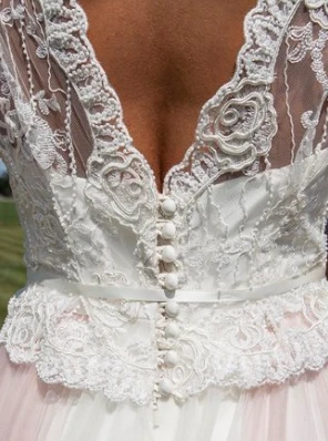 Ivory Corded And Beaded Lace – Rochelle 4 Ivory Corded And Beaded Lace – Rochelle - Image 2