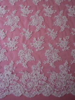 White Beaded Lace - Victoria -Elegance in Lace white beaded and corded lace victoria