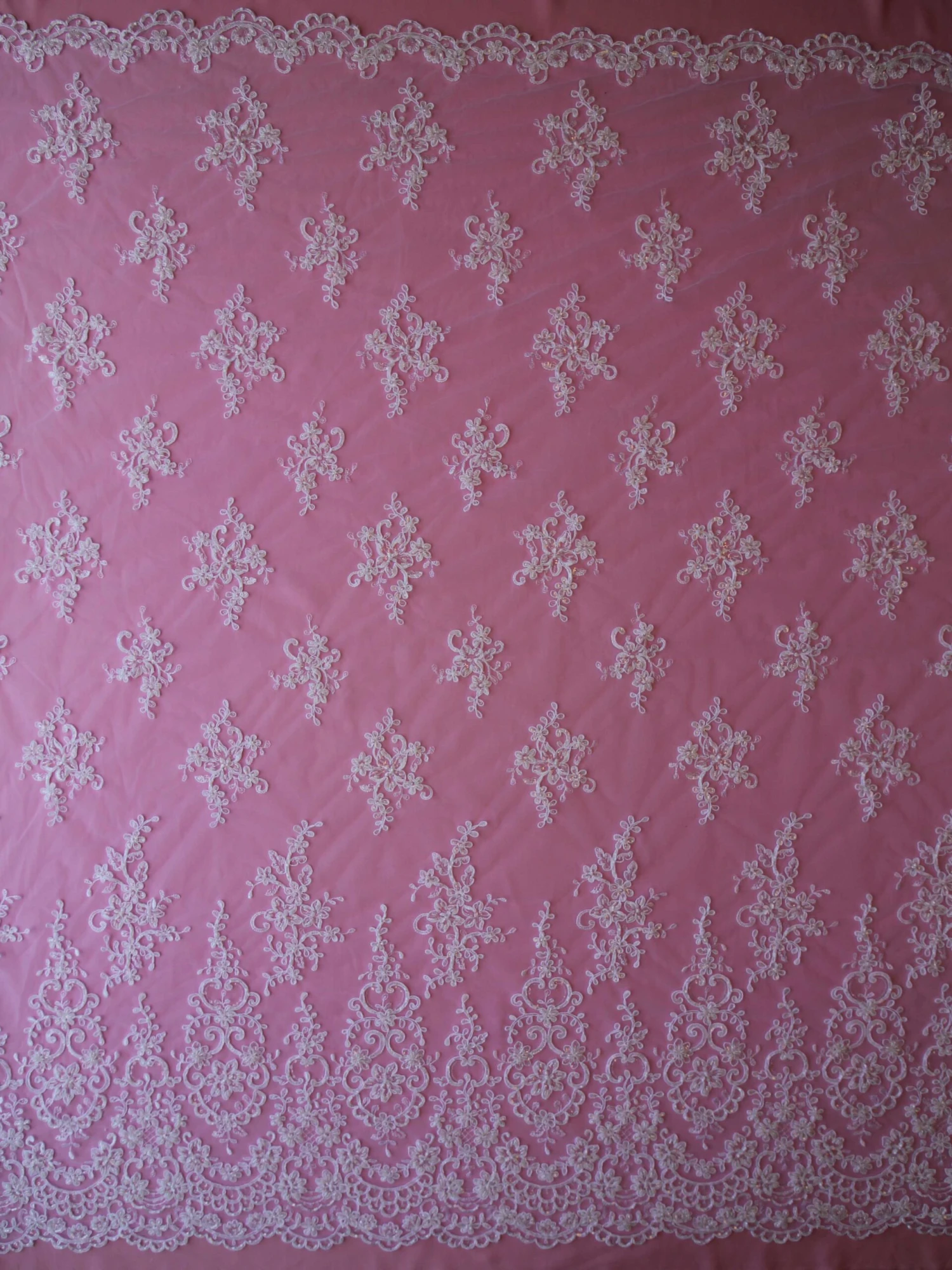 White Beaded Lace - Alexandra 6 White Beaded Lace - Alexandra - Image 4