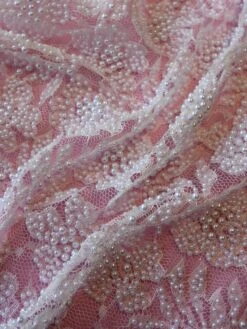 White Beaded Lace - Lucille 21 White Beaded Lace - Lucille -Elegance in Lace white beaded lace lucille close up