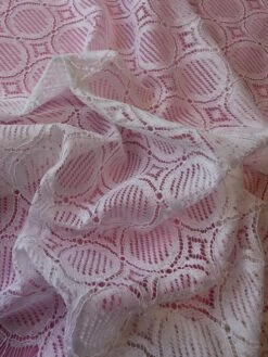 White Corded Chantilly Lace - Lucette -Elegance in Lace white chantilly lace lucette close up