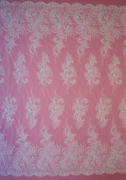 White Corded Lace - Boh -Elegance in Lace white corded lace boh full width