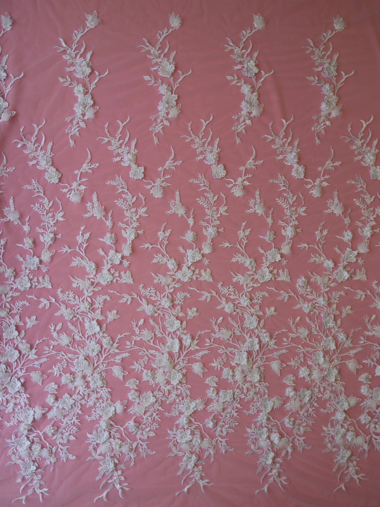 White Embroidered 3D Lace - Abiona 5 White Embroidered 3D Lace - Abiona - Image 3