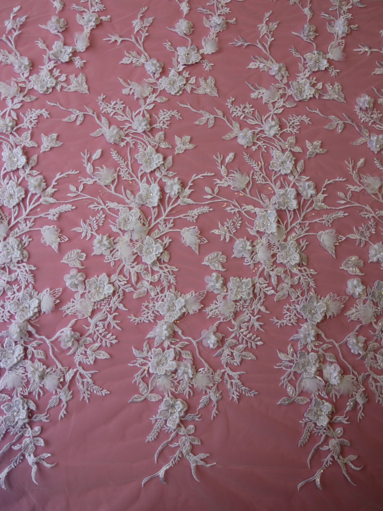 White Embroidered 3D Lace - Abiona 13 White Embroidered 3D Lace - Abiona - Image 11