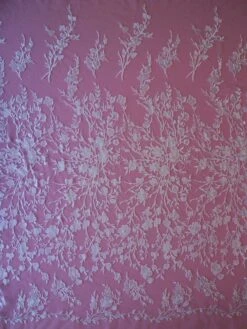 White Embroidered Lace - Janine -Elegance in Lace white embroidered lace janine full width